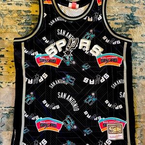 NBA Spurs 21 Dominique Wilkins Black Mitchell&Ness Big Face Men Jersey